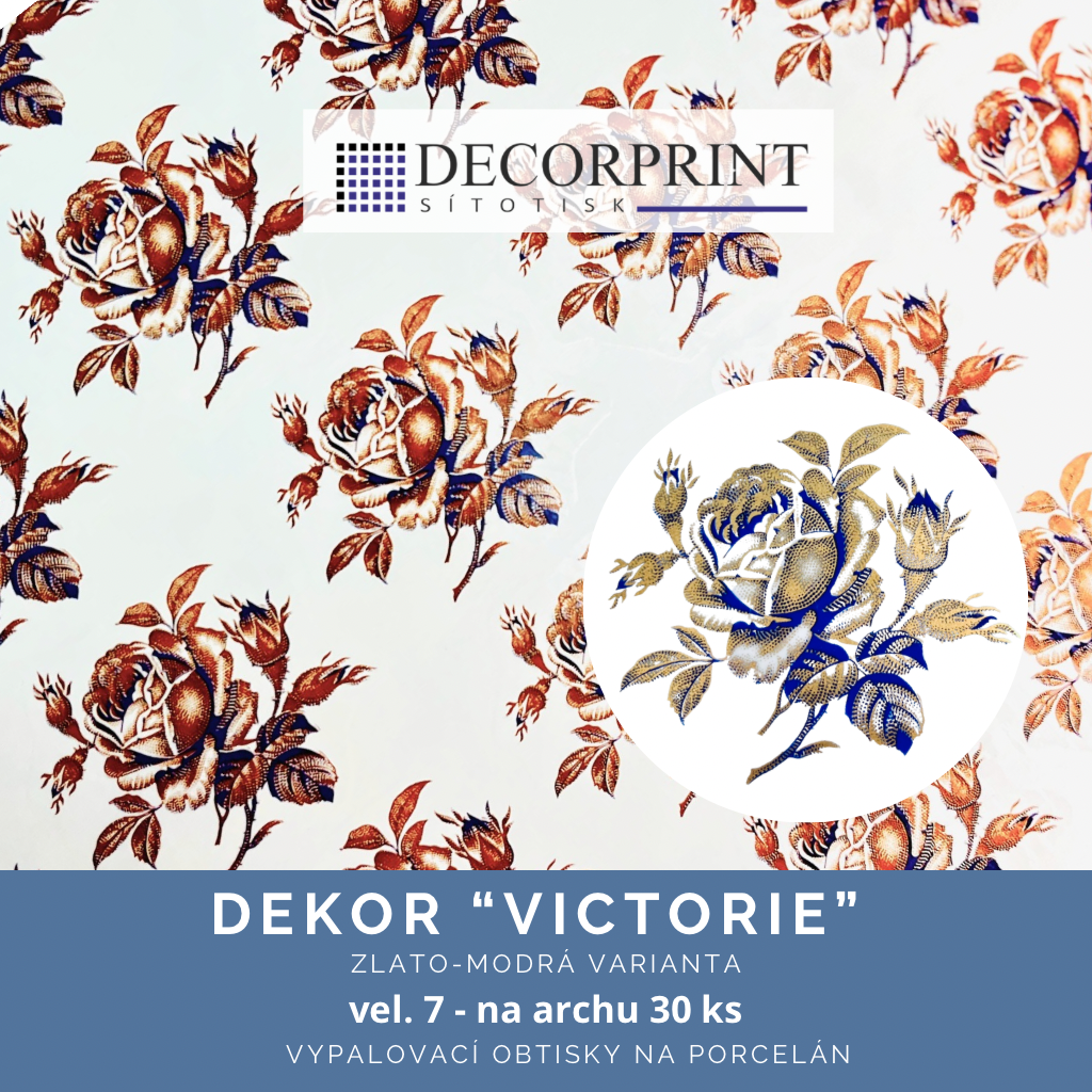 Dekor "VICTORIE" zlato - modrá