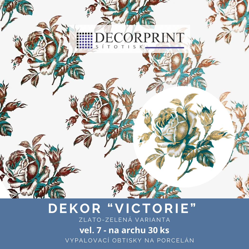 Dekor "VICTORIE" zlato - zelená