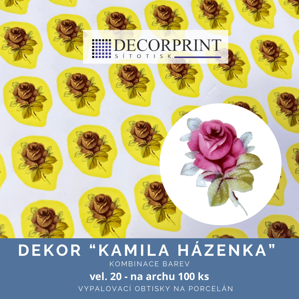 Vypalovací obtisky na porcelán Dekor "KAMILA HÁZENKA"