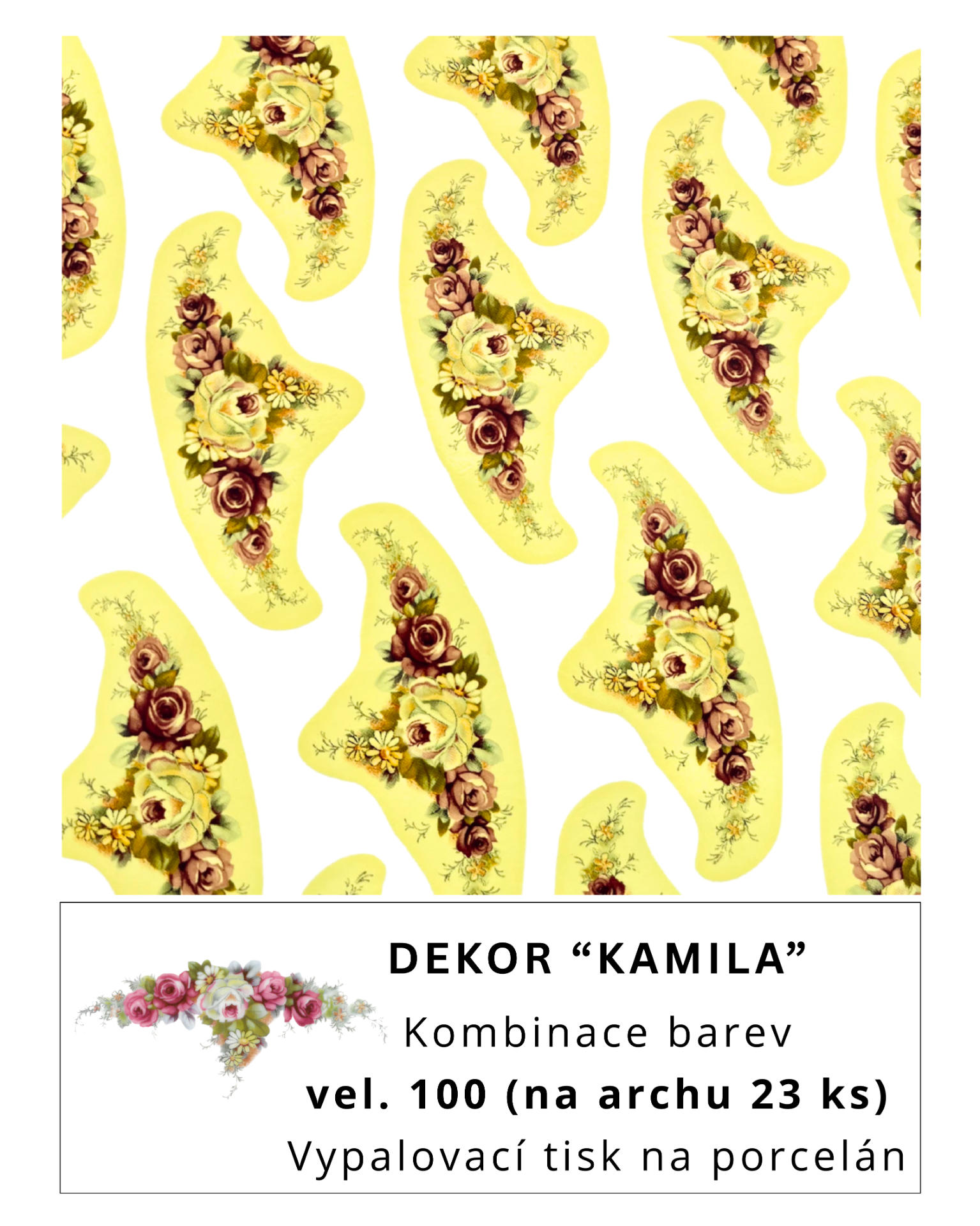 Volné dekory k prodeji - Dekor "KAMILA"