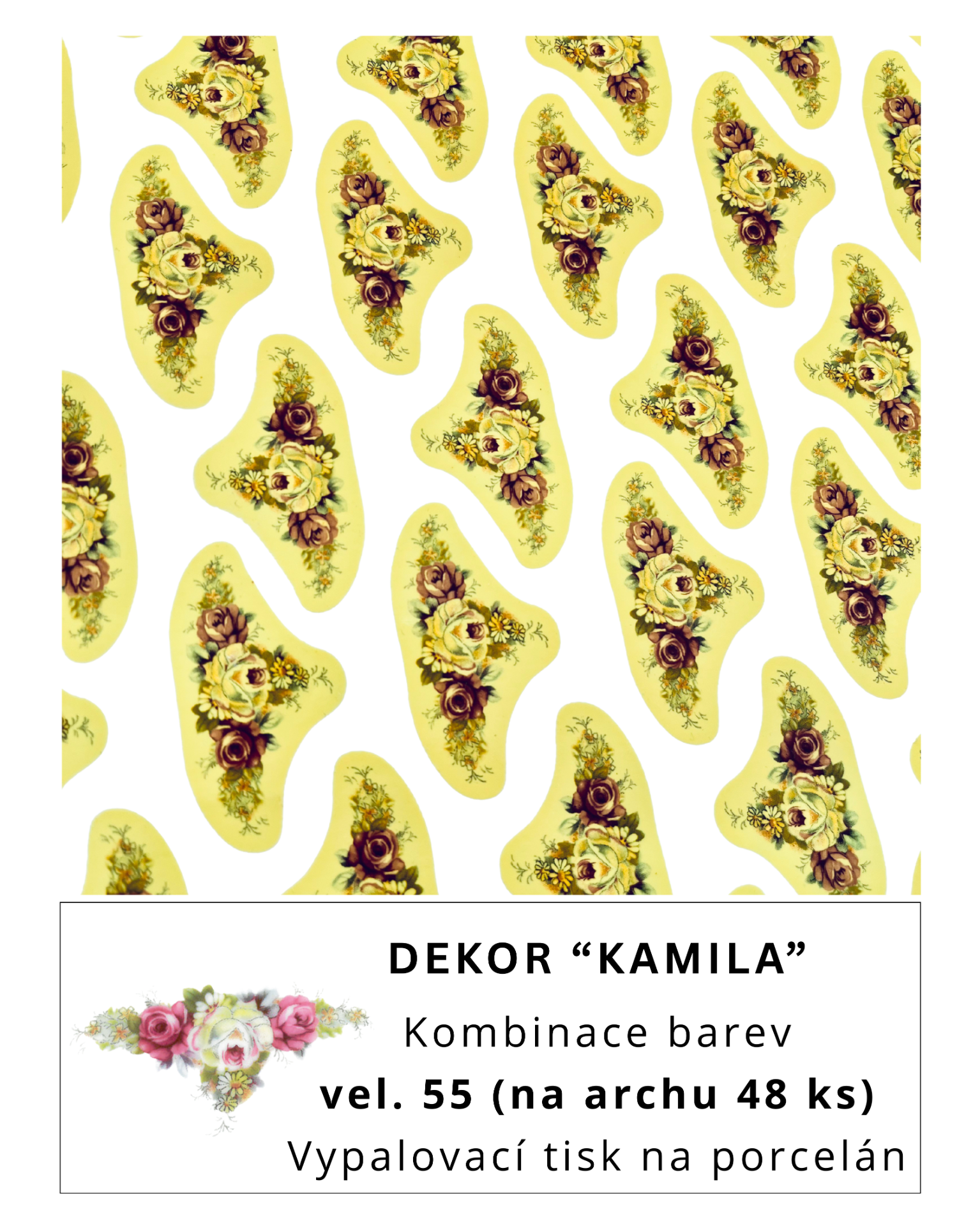 Volné dekory k prodeji - Dekor "KAMILA"