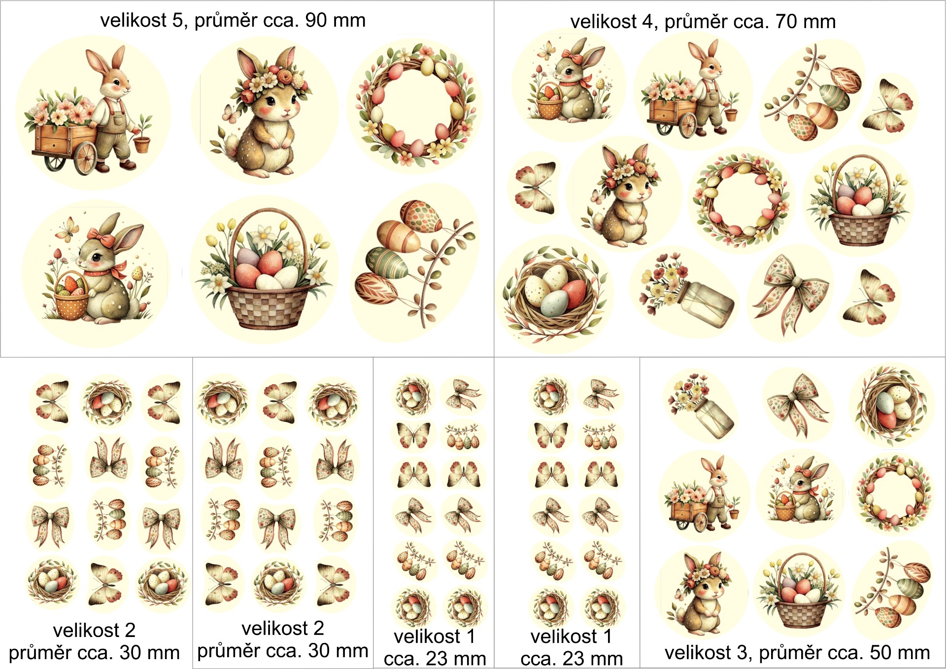 Velikonoční vypalovací tisk určený k dekoraci porcelánu
