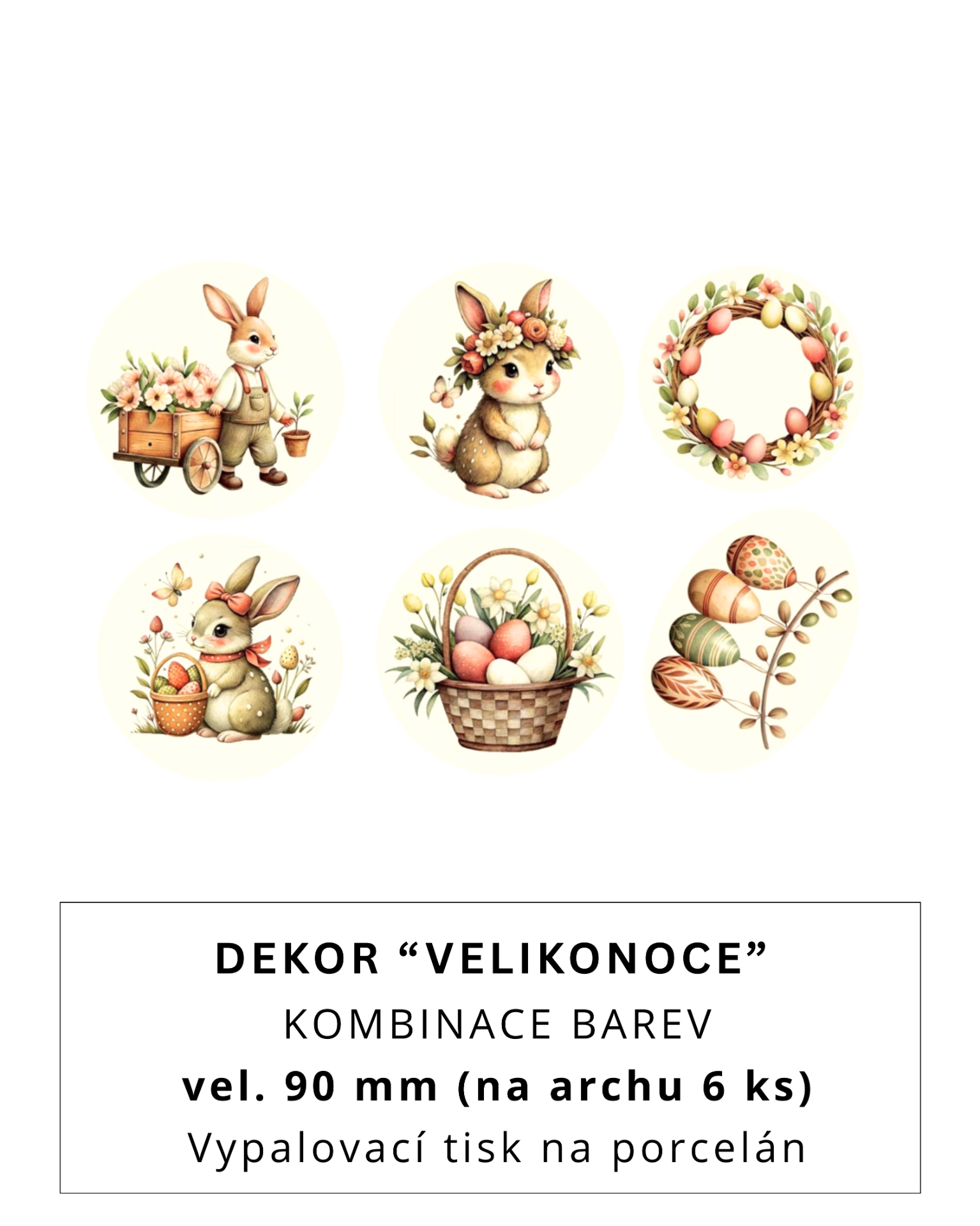 Vypalovací tisk - Dekor ,,VELIKONOCE" - velikost 5.