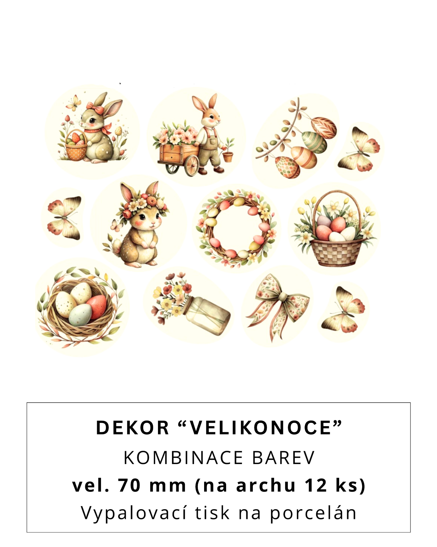 Vypalovací tisk -Dekor ,,VELIKONOCE" - velikost 4.